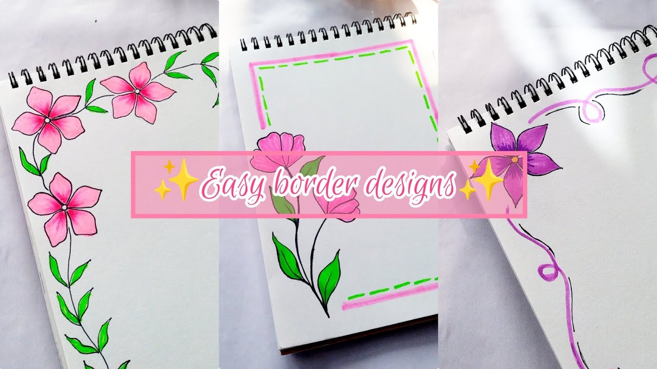 10 EASY BORDER DESIGNS/PROJECT WORK DESIGNS/CORNER AND SIDE BORDERDESIGN