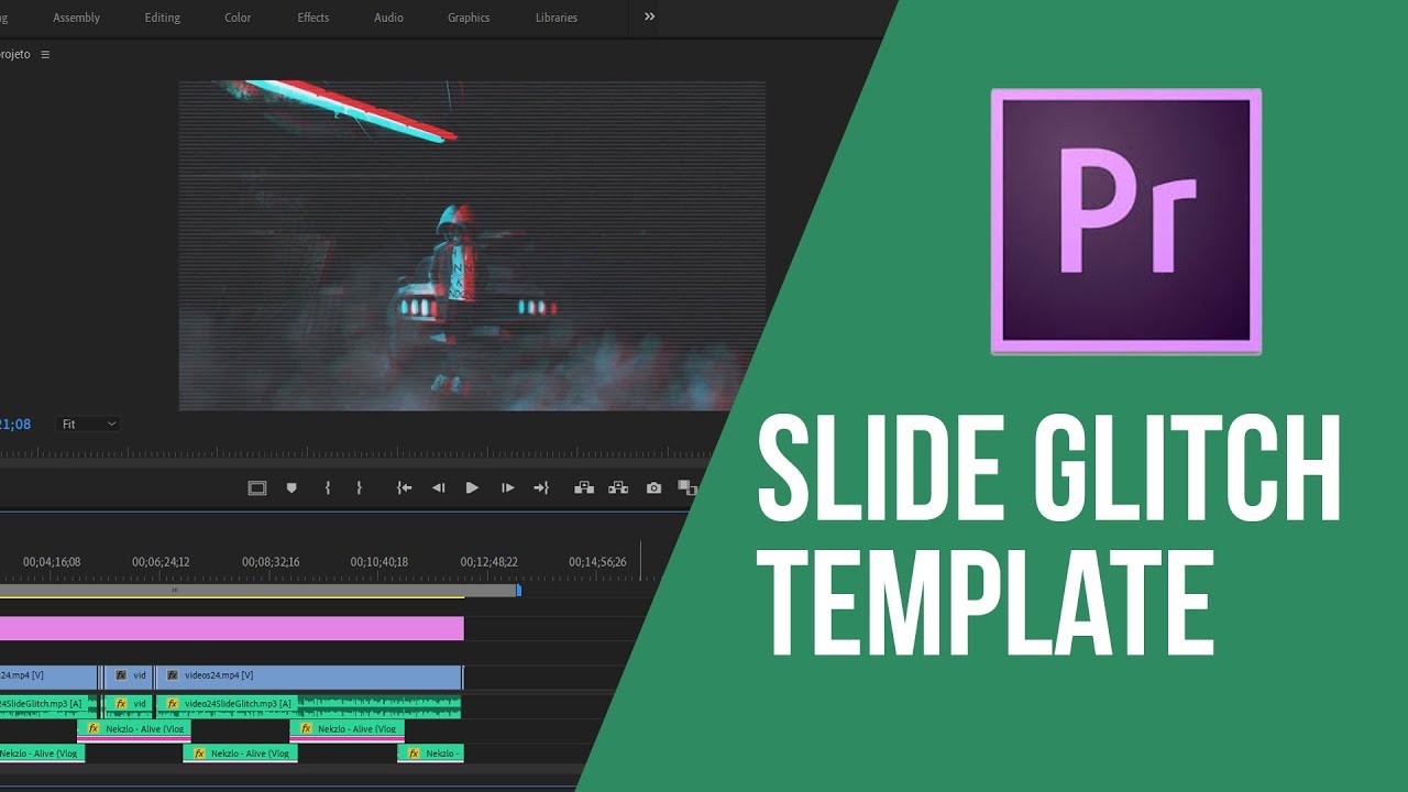 SLIDE DE FOTOS ESTILO GLITCH NO PREMIERE (TEMPLATE)