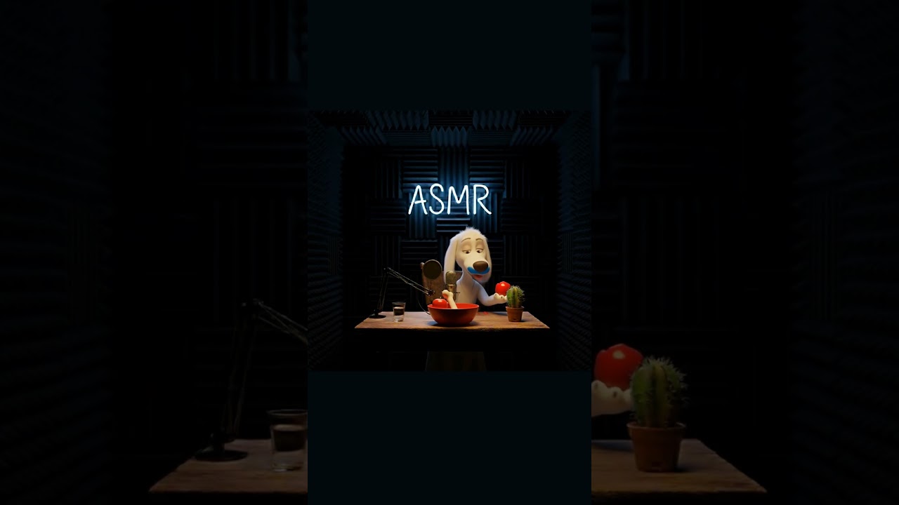 Pixar Style ASMR Dog Eating Apple Bone Gummy  