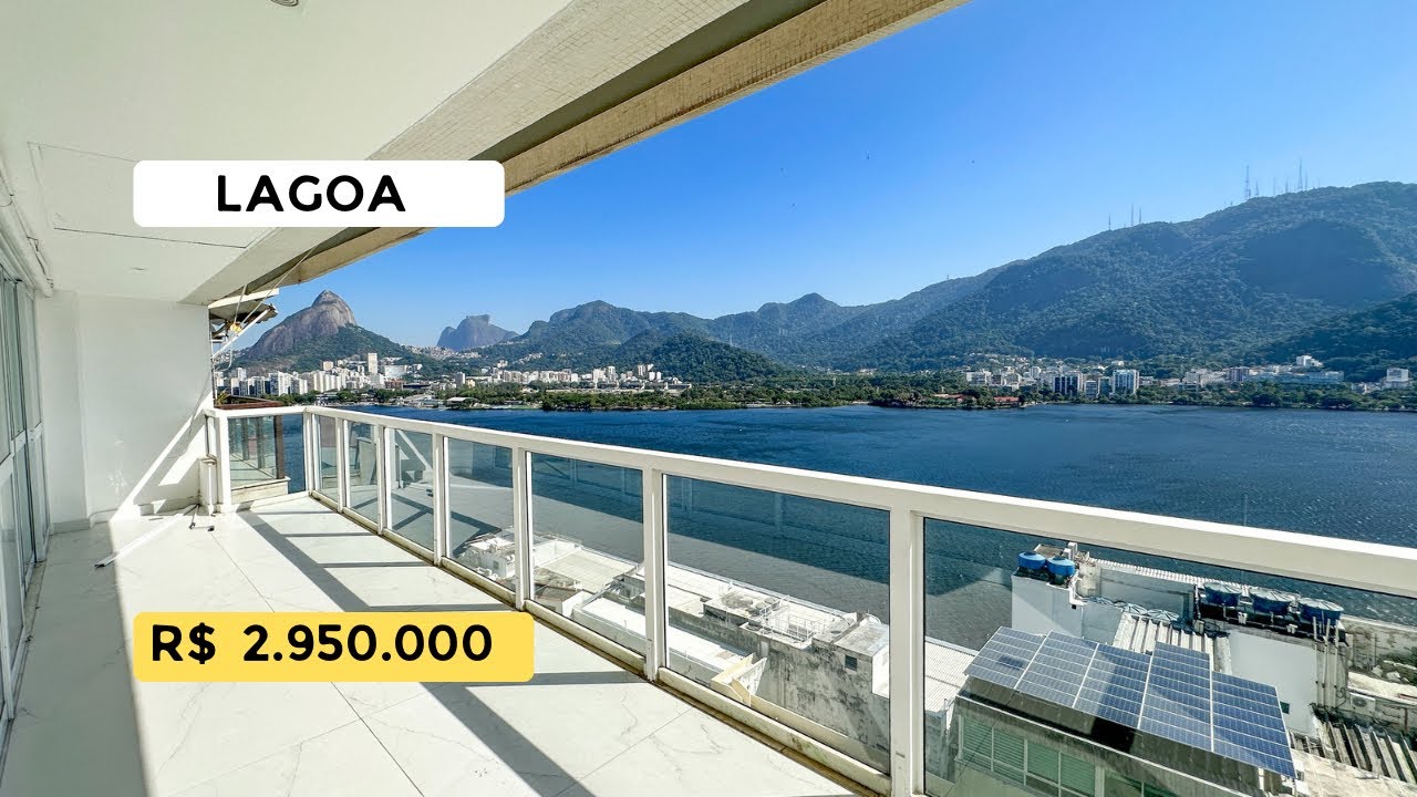 LAGOA, APARTAMENTO COM VARANDA E VISTA DESLUMBRANTE PARA A LAGOA, CRISTO REDENTOR E PEDRA DA GÁVEA