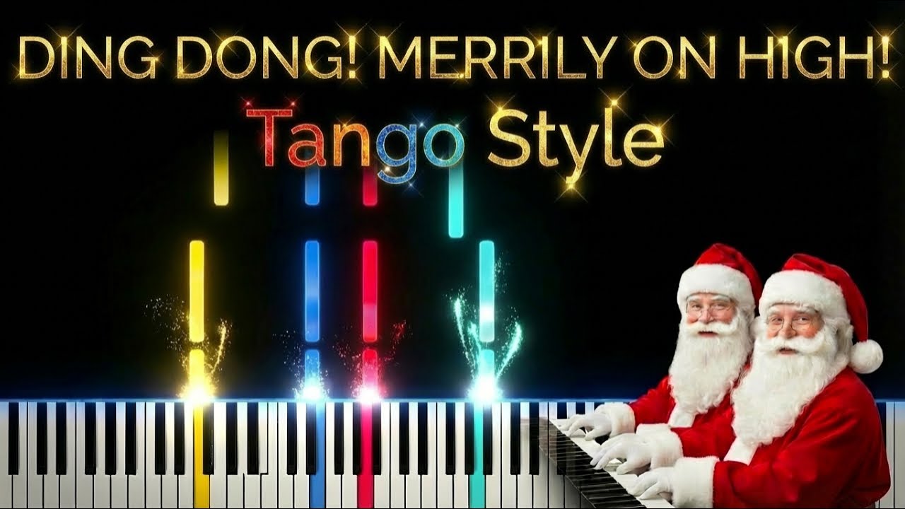 Ding Dong! Merrily on high- Piano tutorial (duet) , 4 hands, 1 piano. Easy