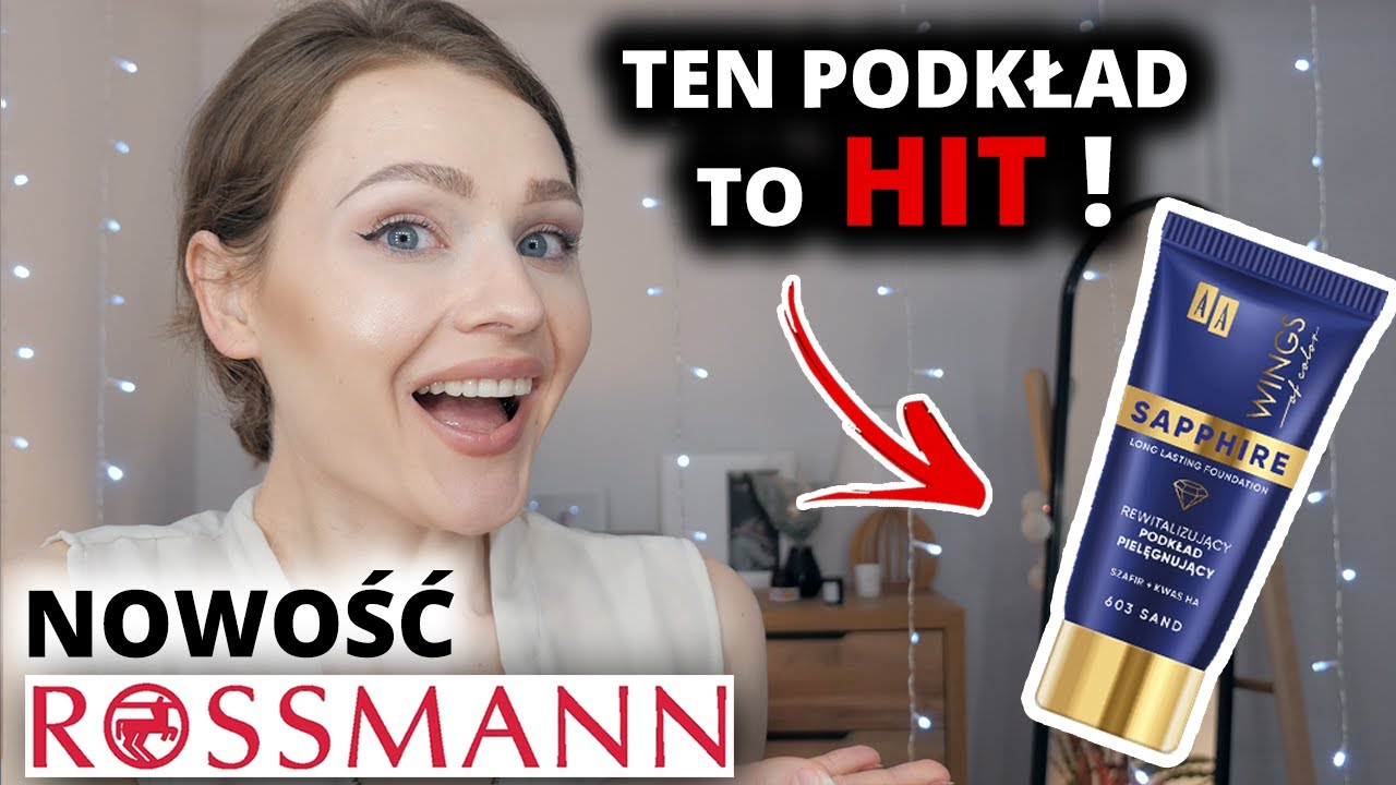 Podkład IDEALNY ? 🤯 10h Test NOWOŚCI ROSSMANN 💥 AA WINGS of Color SAPPHIRE : Efekt DRUGIEJ SKÓRY 😍