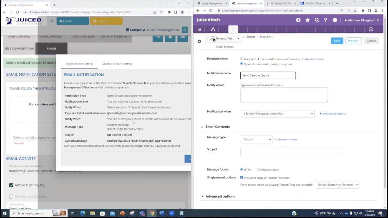 Emailing Your Exact Forms Plus Documents with Quickbase Courier | Quickbase Add-Ons Tutorial