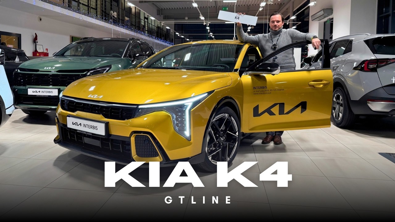 Kia K4 2026 [1.6 T-GDI 180KM 7DCT] wersja GTLine w kolorze Sparkling Yellow | Prezentacja 4K