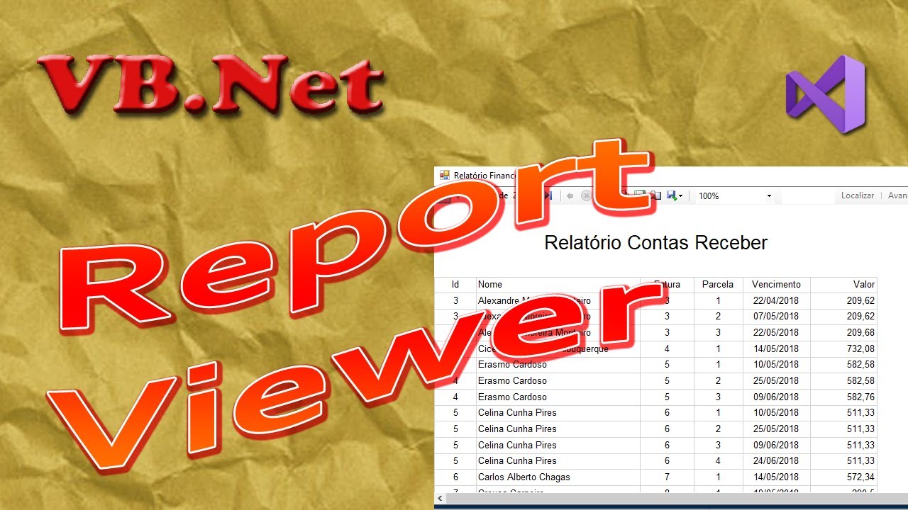 Report Viewer com DataGridView com VB.Net (SQLite). Visual Studio 2019 - Vídeo 1