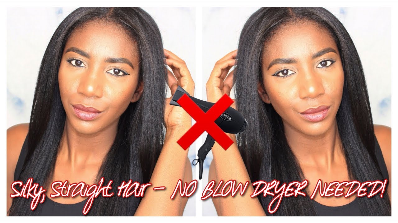 NO BLOWDRYER NEEDED! Silky, Straight Hair Routine | Simply Subrena