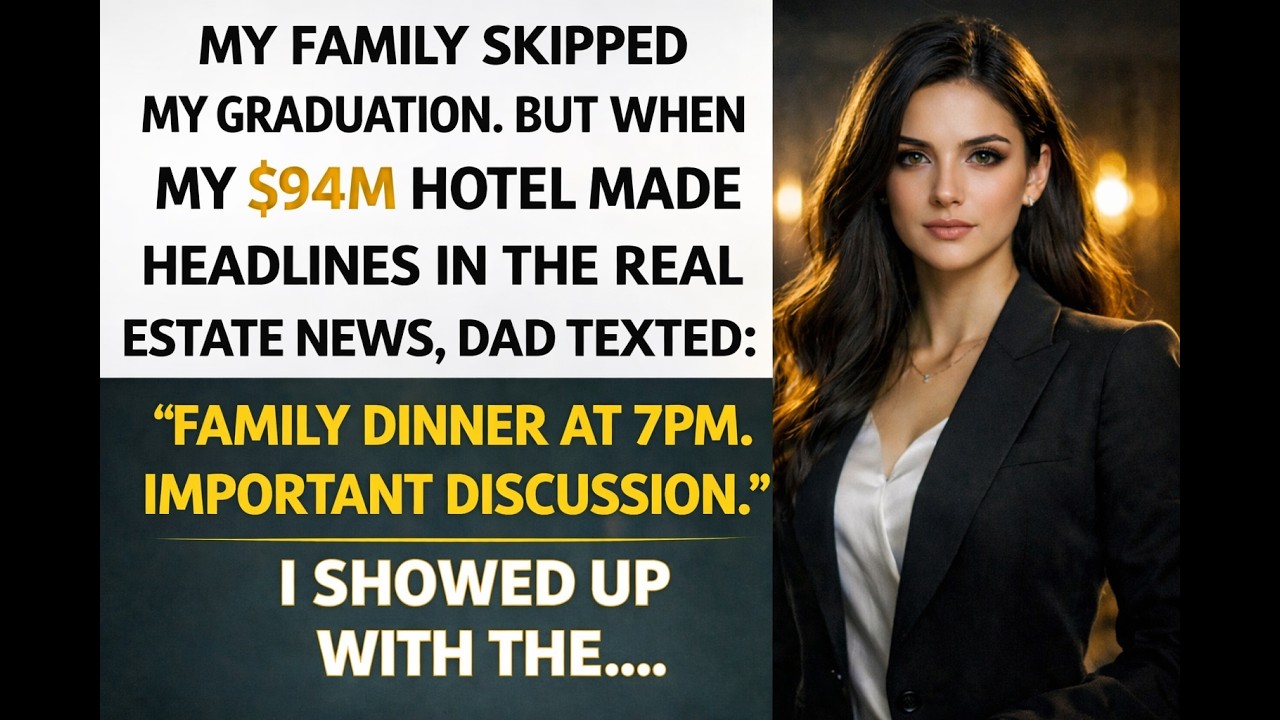 My Family Ignored My Graduation — Then My $94M Hotel Empire Made Headlines, and Dad Finally texted