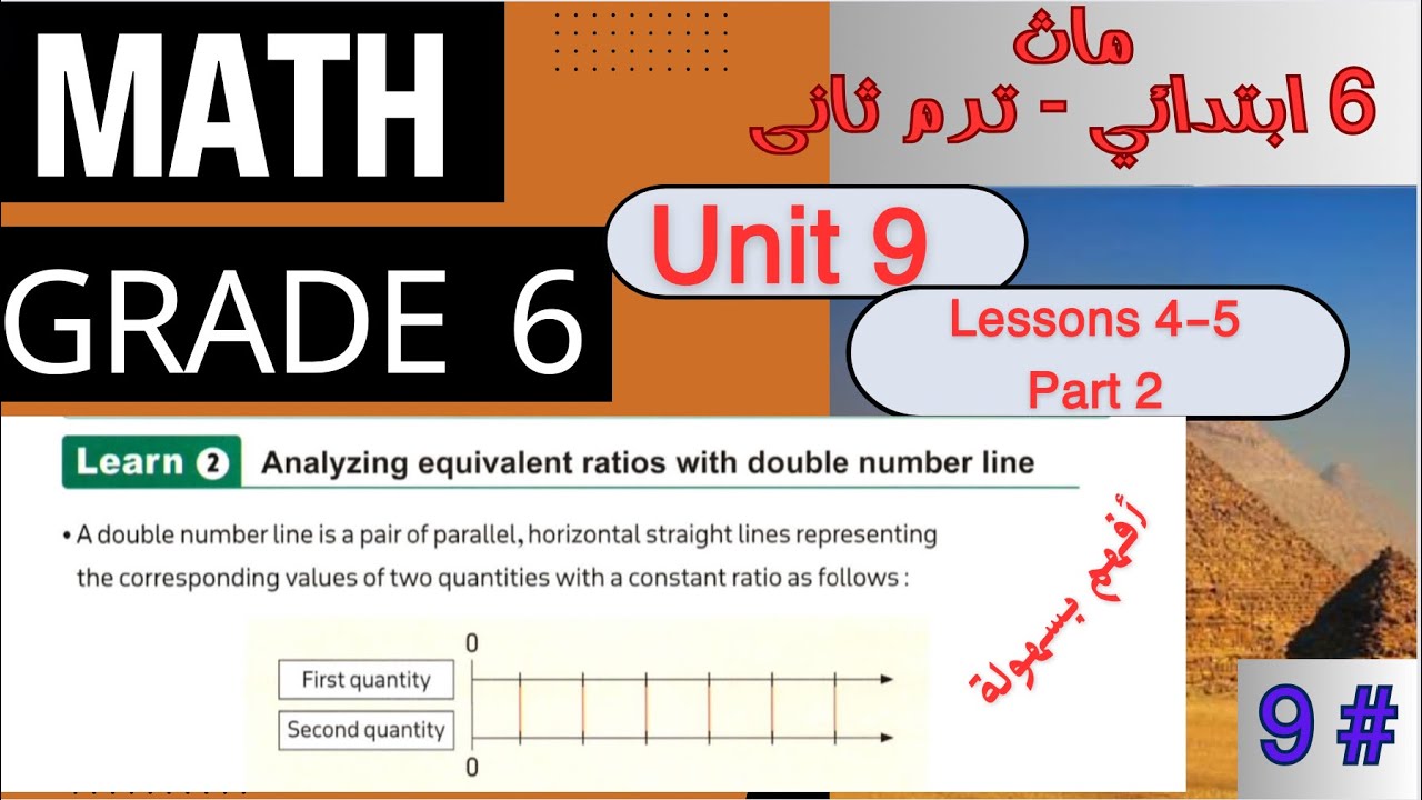 أسهل شرح ماث الصف السادس الابتدائي/Math Grade 6/ Analyzing equivalent ratios with double number line