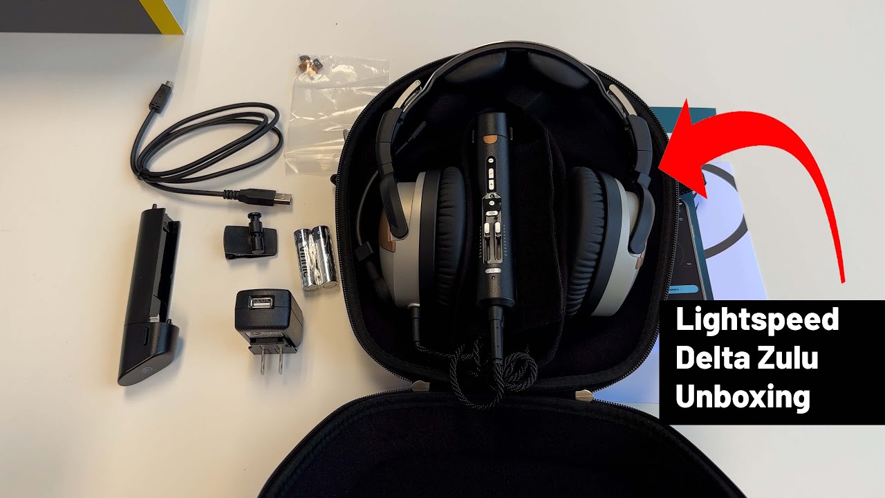 Lightspeed Delta Zulu Aviation Headset  - unboxing and included accessories