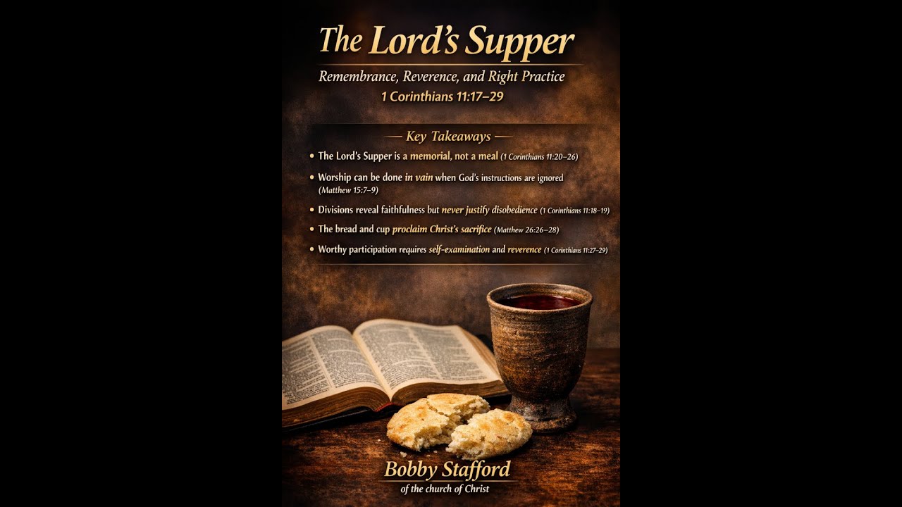 HE LORD’S SUPPER: REMEMBRANCE, REVERENCE, AND RIGHT PRACTICE (1 Corinthians 11:17–29)