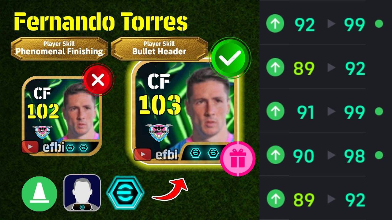 Fernando Torres 103 BEST TRAINING with Booster, Max Level, Player Progression eFootball 2026