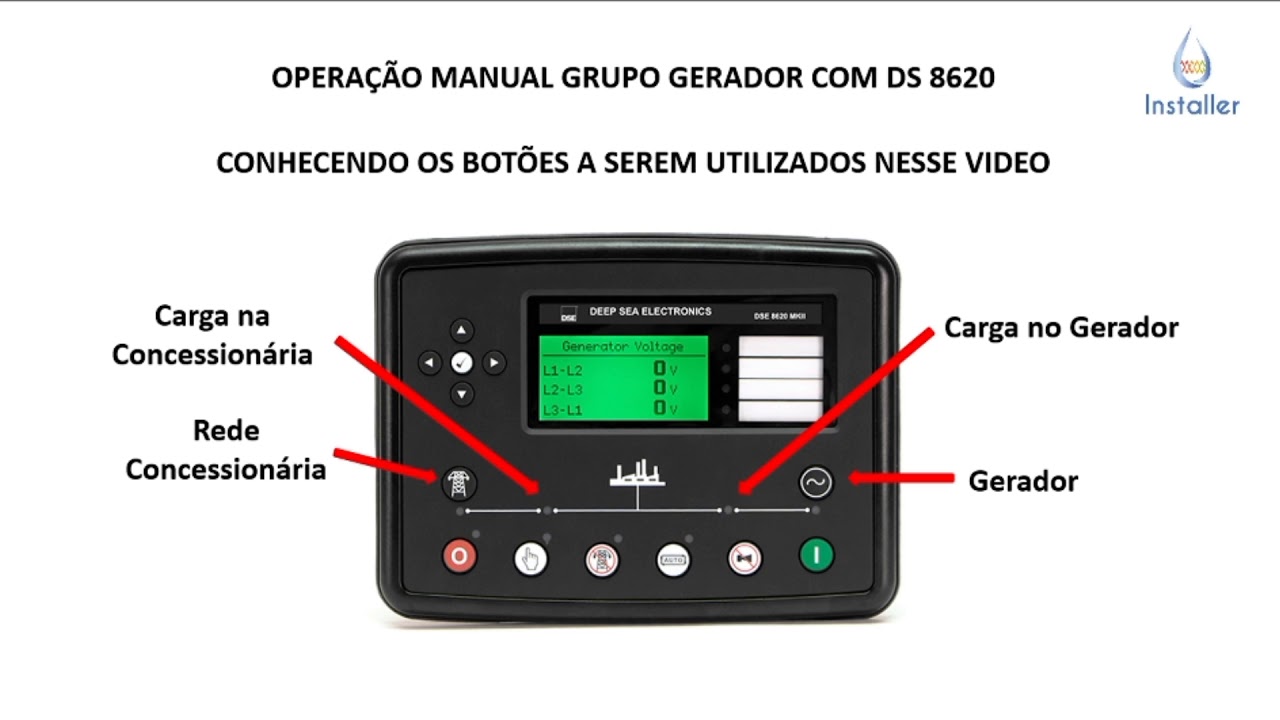 ACIONAMENTO MANUAL GERADOR - Controlador DS 8620