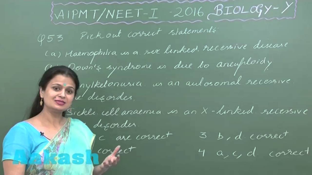 AIPMT 2016 Biology Solution Q. 52-56 Aakash (NEET Phase-I)