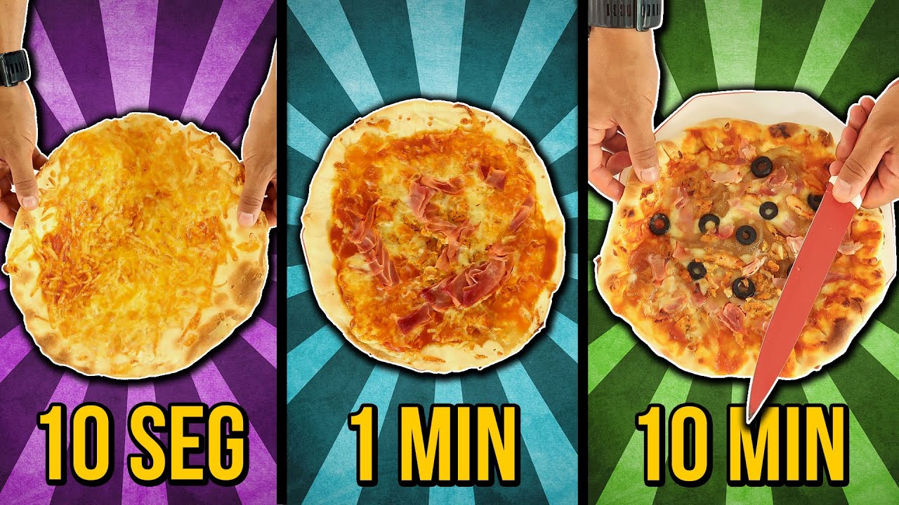 10 Seg vs 1 Min vs 10 Min PIZZA ¿Cuál prefieres?