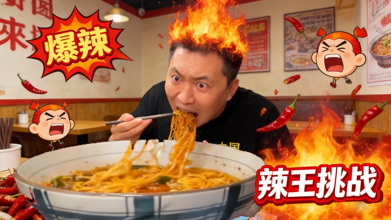 挑战福建18层地狱辣拉面，成功了奖励2000元？现场刺激到窒息！#美食 #美食推荐 #日本拉面 #吃辣挑战