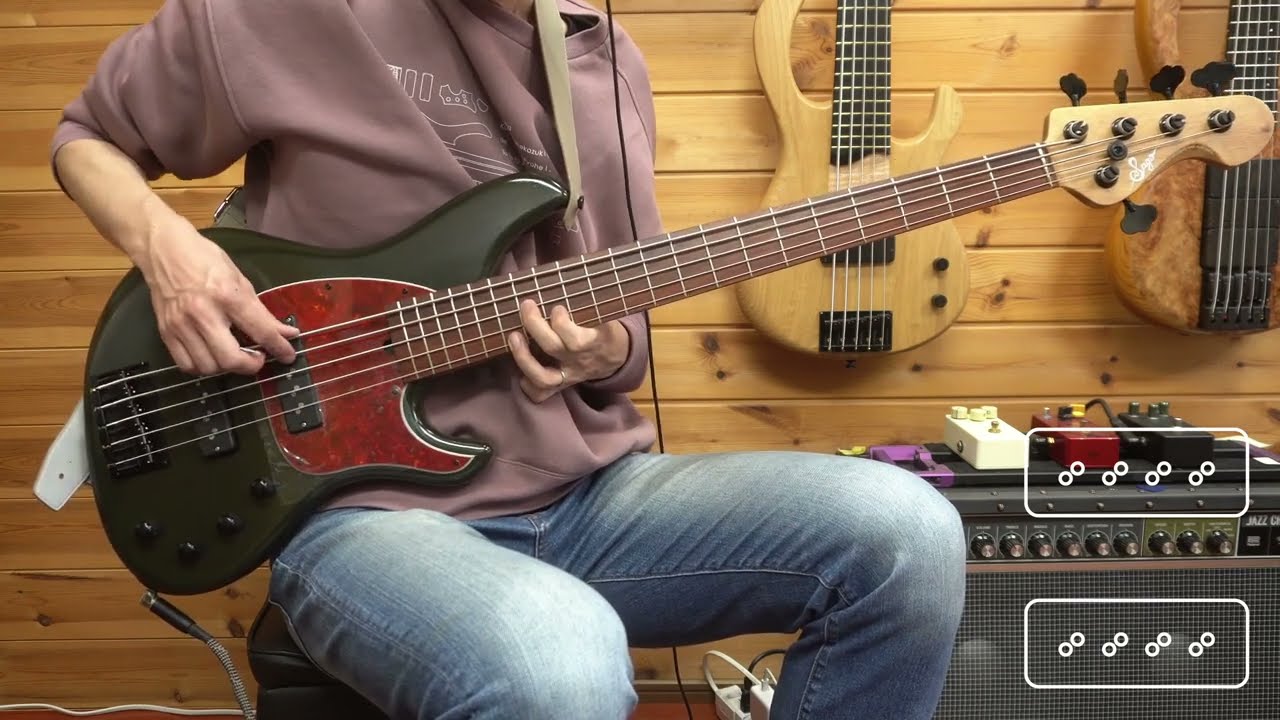 【5弦Bass】Sago Ove5 赤樫ネック 手違い紫檀指板