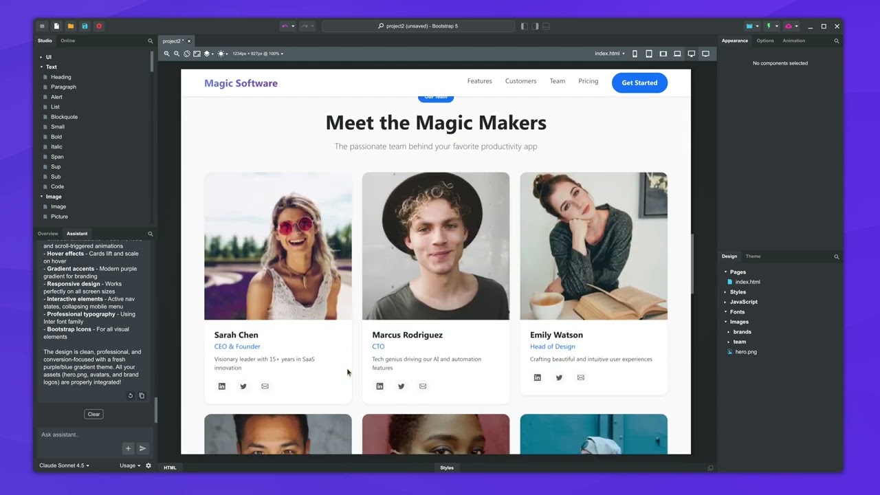 Как использовать нового ИИ-помощника в Bootstrap Studio