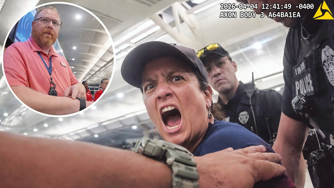 Airport Karen Thinks She Can Kick Staff and Destroy Ticket Counter and Get Away | Police Bodycam