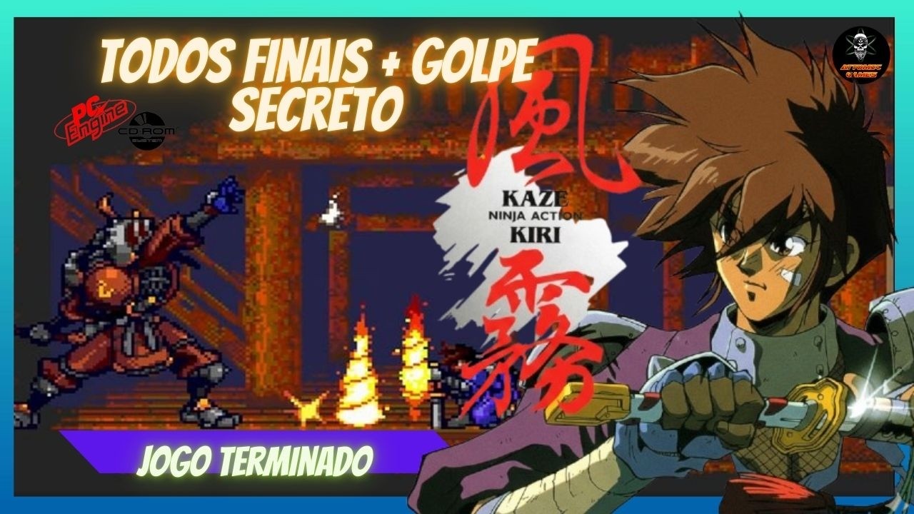 KAZE KIRI NINJA ACTION  PC ENGINE CD LONGPLAY -  TODOS FINAIS + GOLPE SECRETO - JOGO TERMINADO