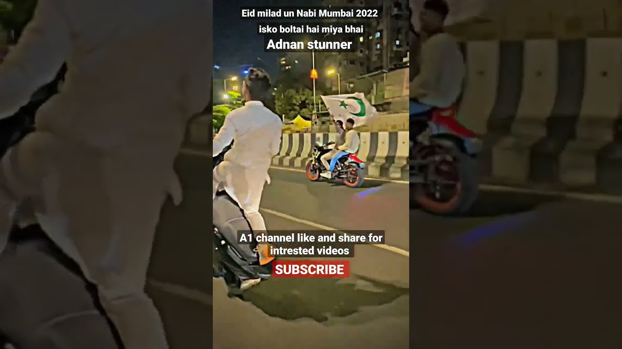 Eid milad un Nabi Mumbai 2022 bike stunt at mahim road #youtube #mumbai