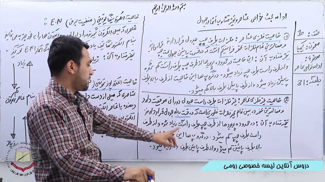 کیمیا صنف دهم خواص عناصر 31