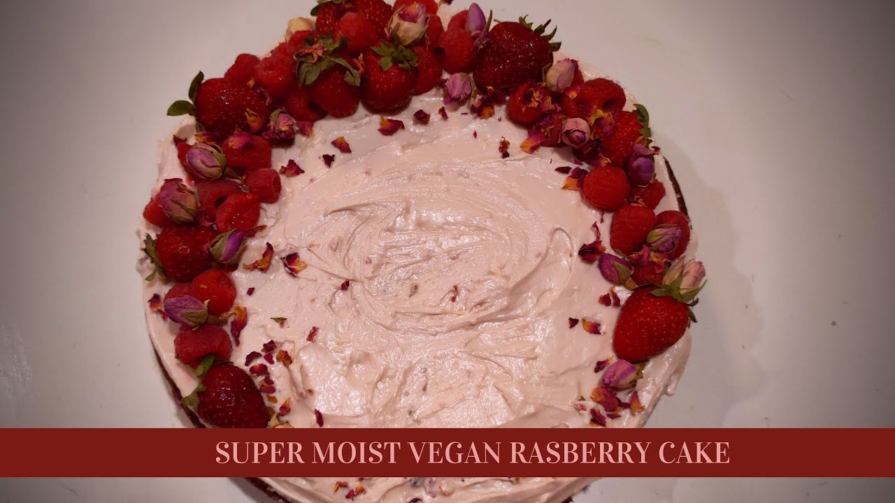 Super Moist Vegan Raspberry Cake