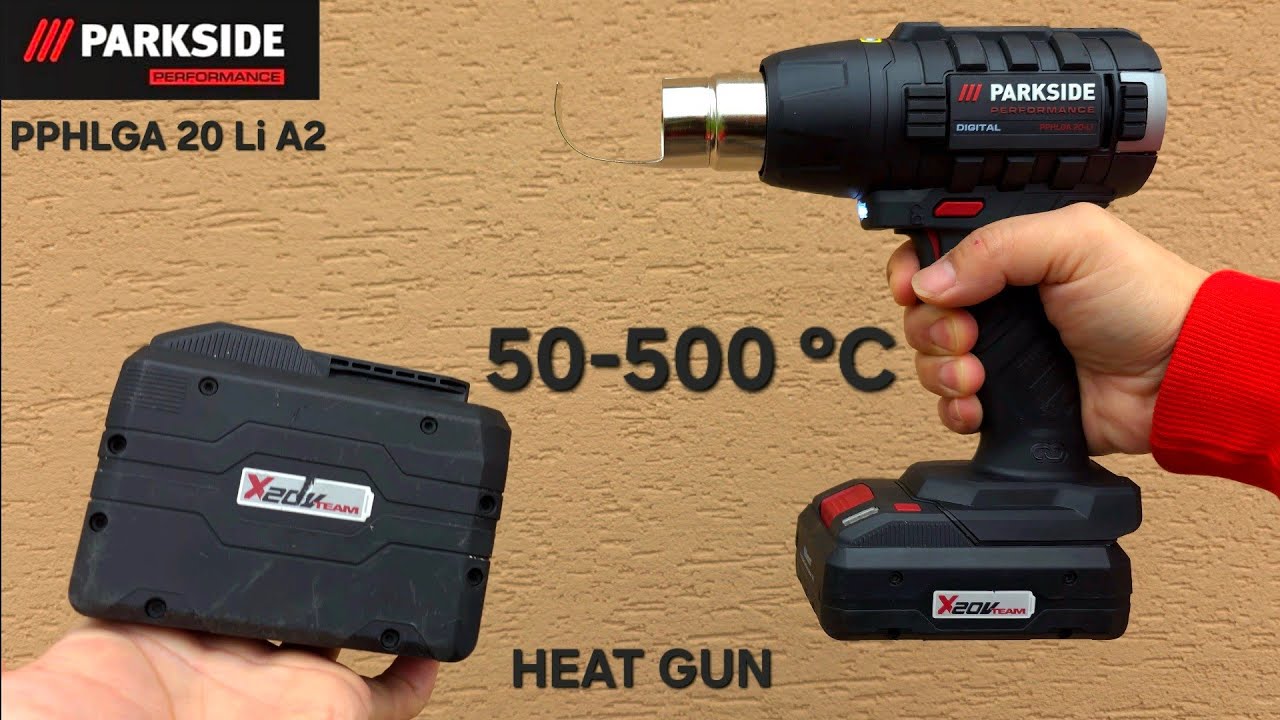 Беспроводной тепловой пистолет с температурой от 50°C до 500°C Parkside Performance PPHLGA 20-Li A2