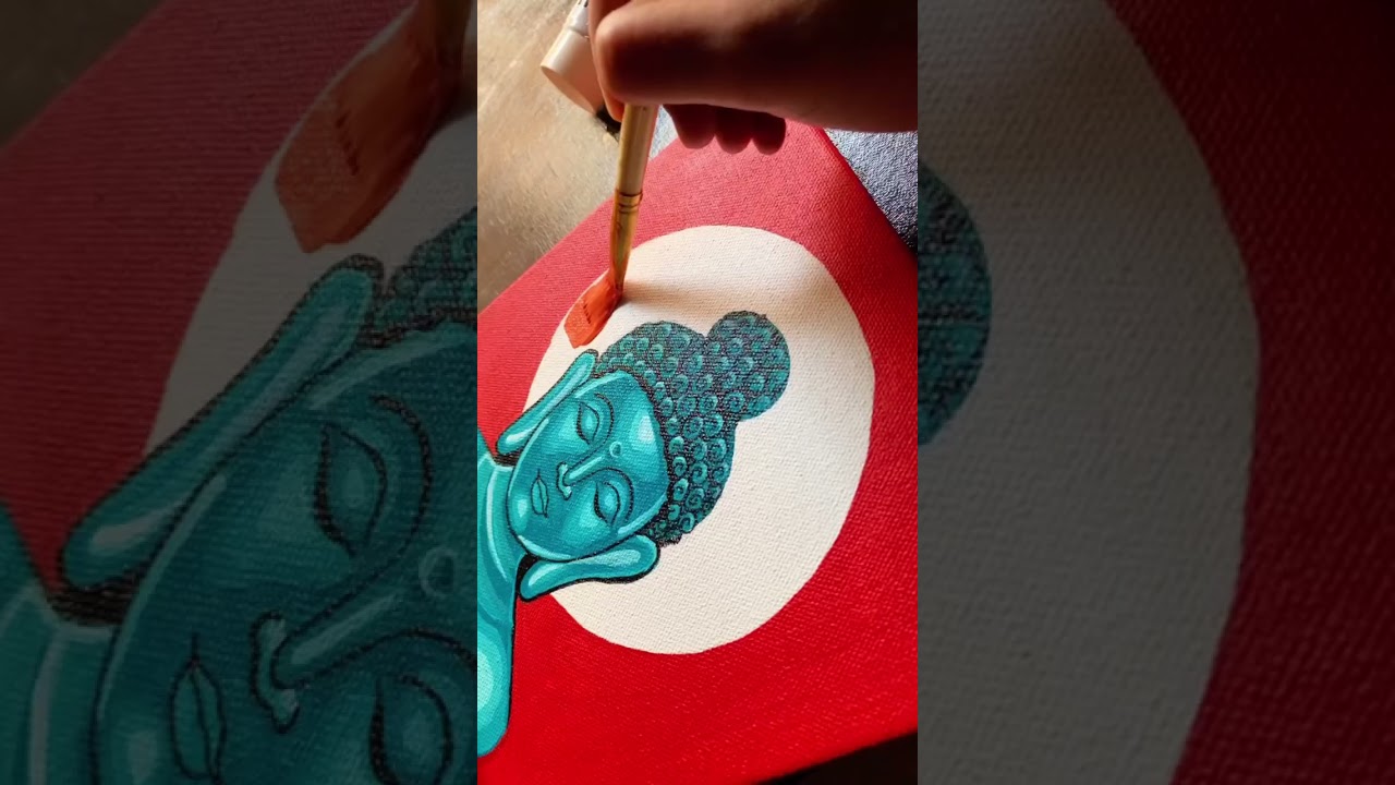 Acrylic on canvas buddha painting🌸 