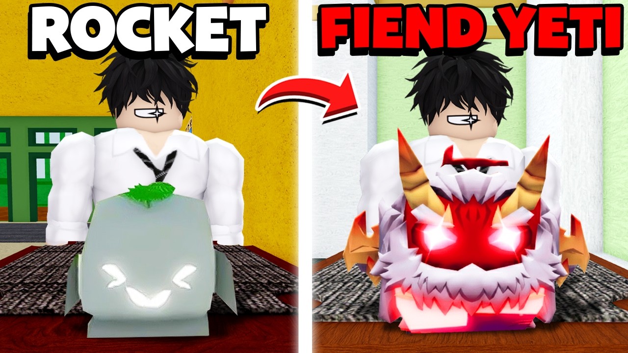 Mình Đổi Trái Ác Quỷ Từ ROCKET Tới FIEND YETI Trong 24 GIỜ SIÊU KHÓ Trong Blox Fruits | Roblox