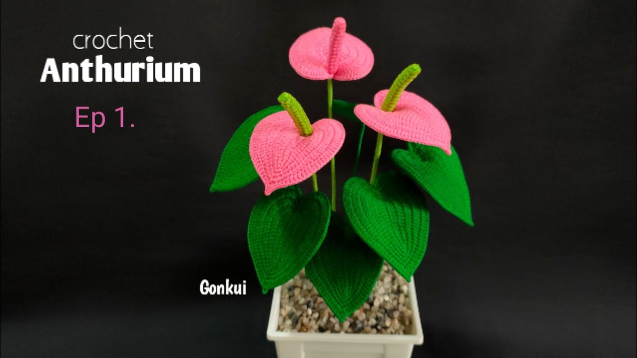 Ep1. Petal 💕Crochet Anthurium flower Tutorial step by step #crochetflower #crochet