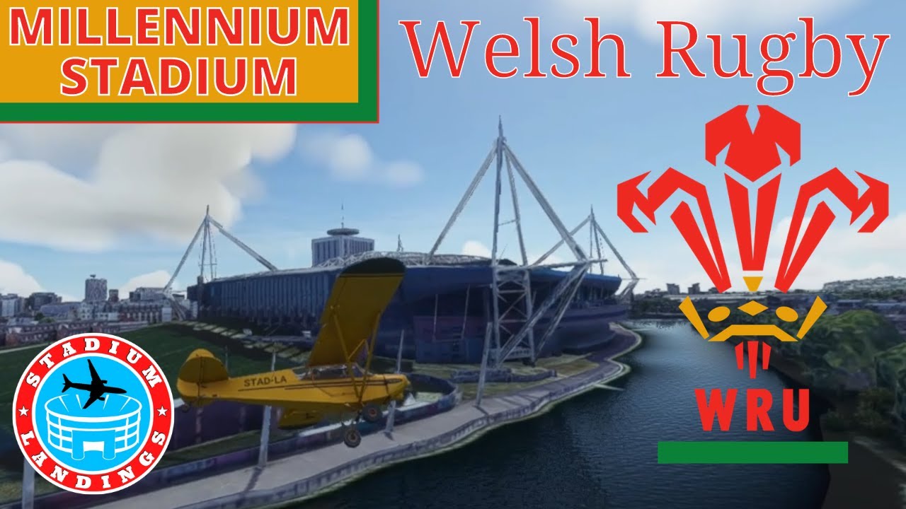 Millennium Stadium - Microsoft Flight Simulator STADIUM LANDING!