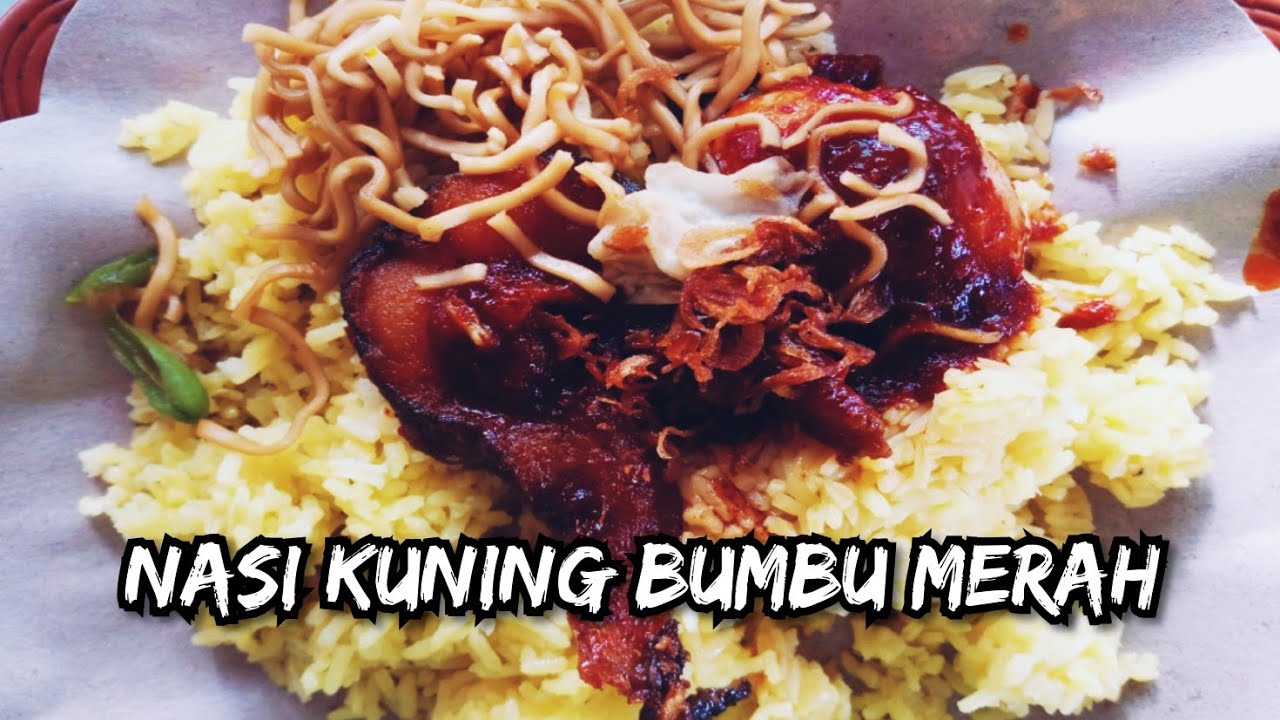 Nasi Kuning Kok Bumbunya Merah khas Banjarmasin Kalimantan Selatan
