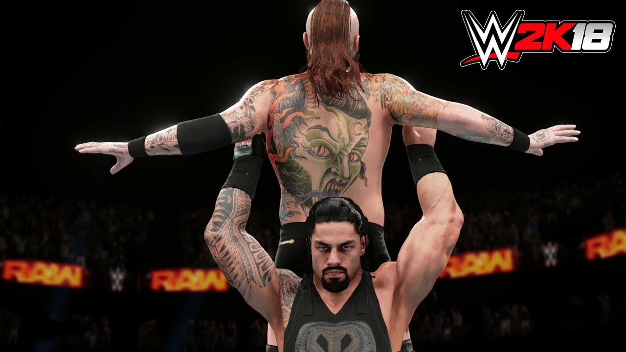 WWE 2K18 - Gameplay PS4 Pro / Xbox One Aleister Black vs Roman Reigns Extreme Rules RAW