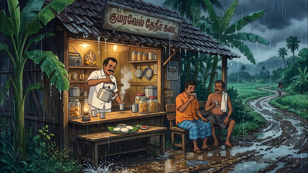 Cozy 90s Tamil Nadu Village Life Heavy Monsoon & Hot Tea