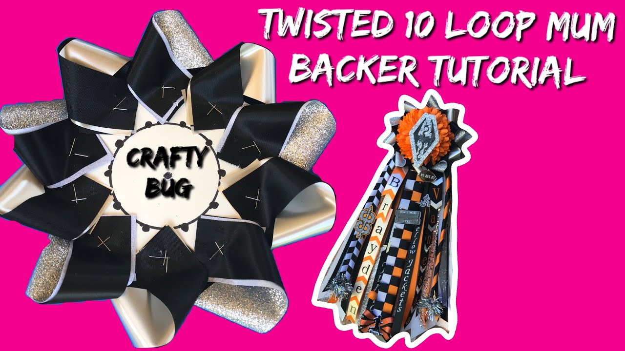 TWISTED 10 Loop mum backer tutorial; how to make homecoming garter mums #homecoming #texashomecoming