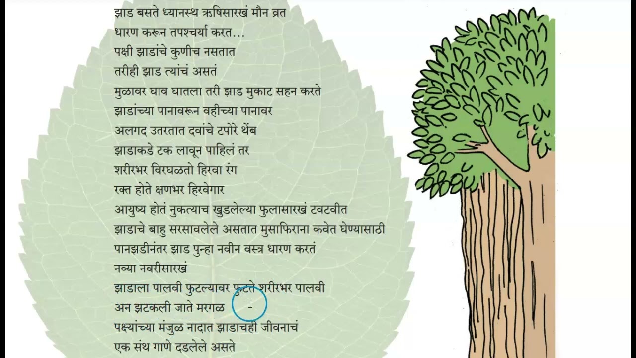 class 10, marathi, L.No.13, Hirwagaar jhaadasaarkha, explanation in hindi with answers.