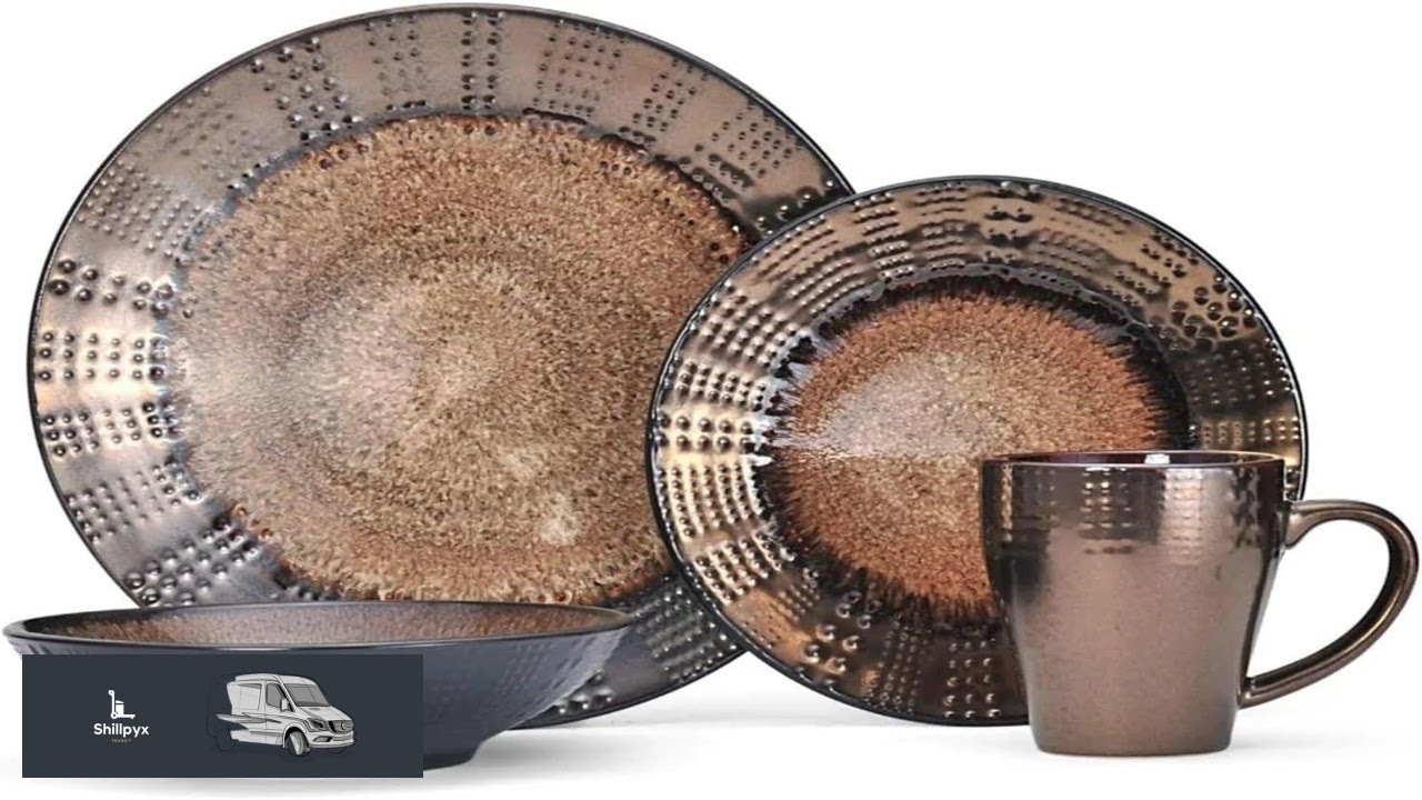 16 Piece Dinnerware Set Dinner Plates Set Service for 4 Plate Dish Kitchen