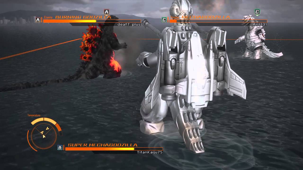 Godzilla (PS4) Online VS: Super Mechagodzilla vs. Burning Godzilla vs. Mechagodzilla