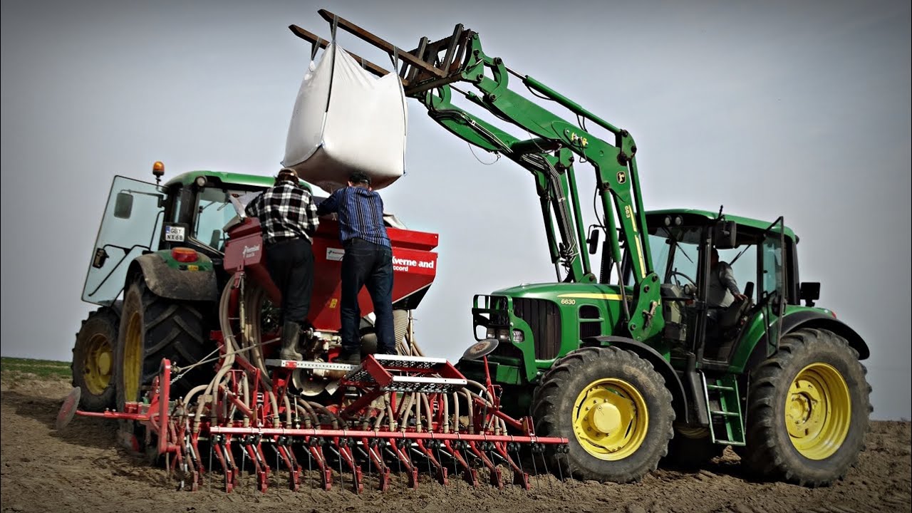 Siew jęczmienia 2016 - John Deere 6930 & 6630