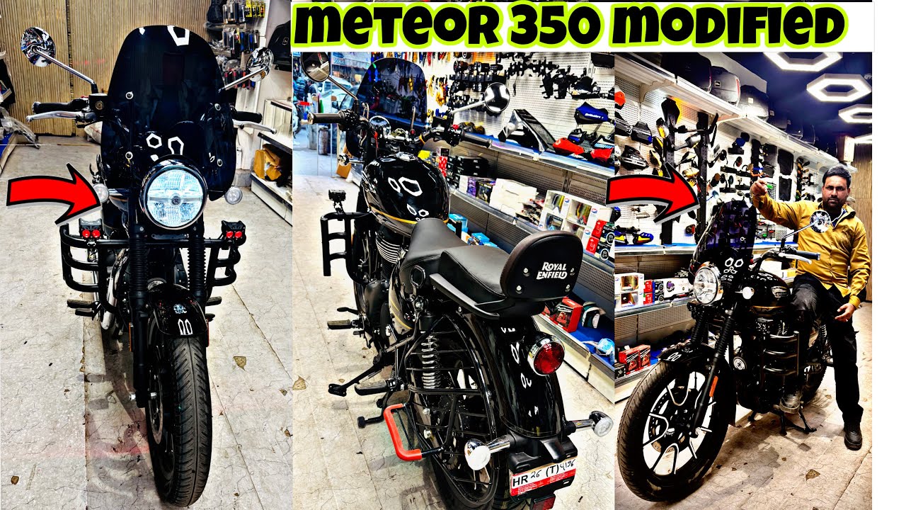 royal enfield Meteor 350 Modification | next level | look fog light viser modified 🔥