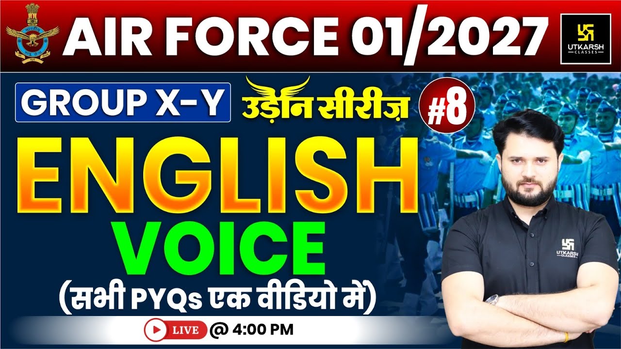 Airforce 01/2027 English 8 | VOICE LIVE 🚀 | Group X & Y | उड़ान सीरीज़ | Vikas Sir