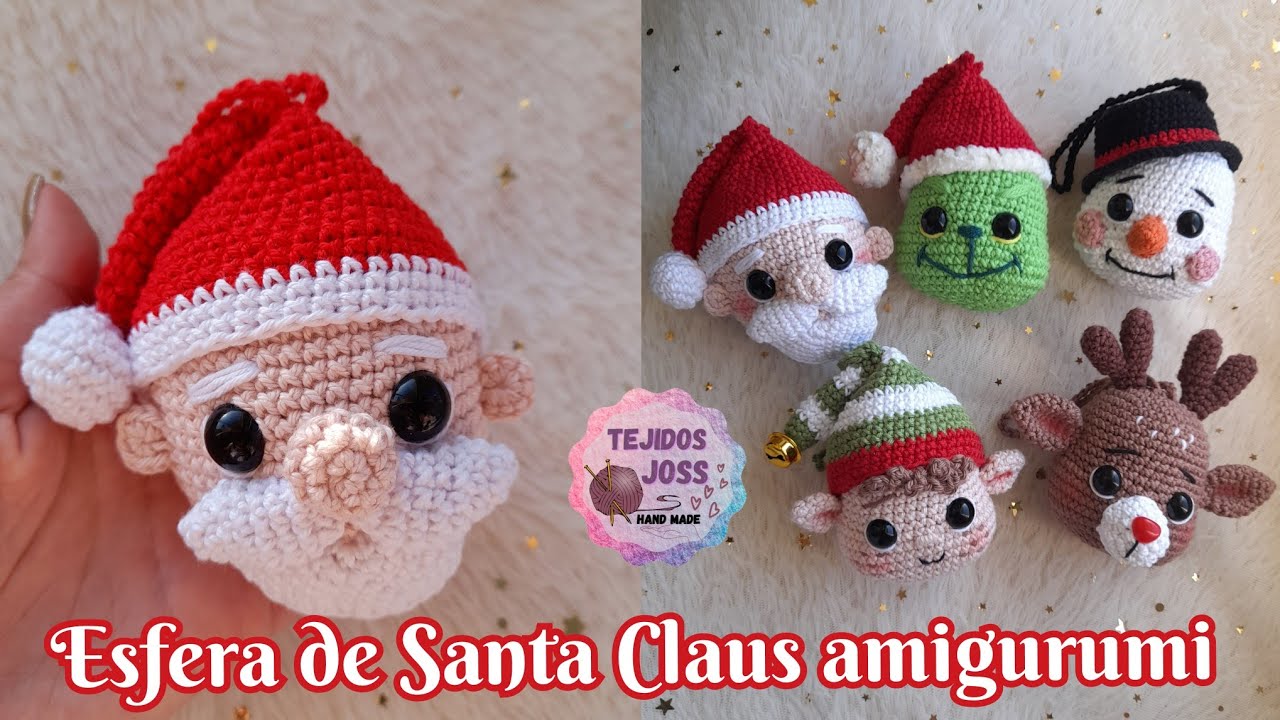 Дед Мороз/Сфера амигуруми Деда Мороза крючком.