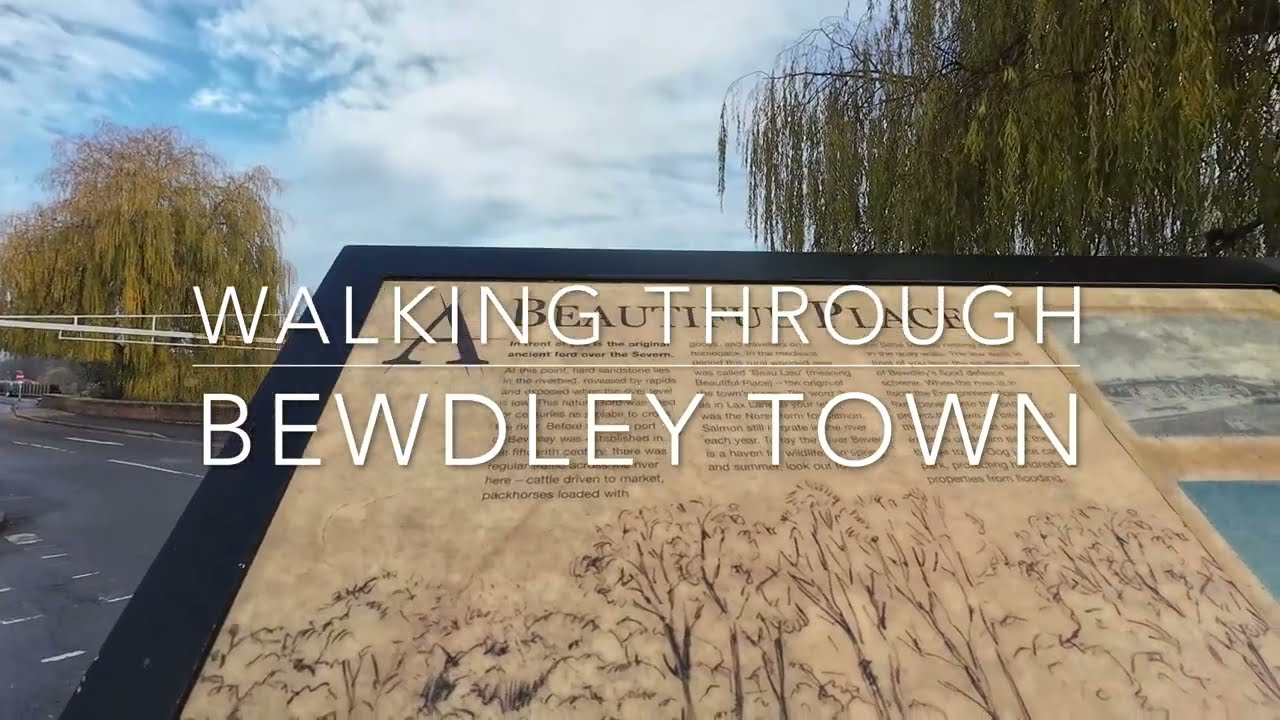 Bewdley Town winter walk, Taking in river Severn, and Jubilee park, Historic countryside ASMR nature