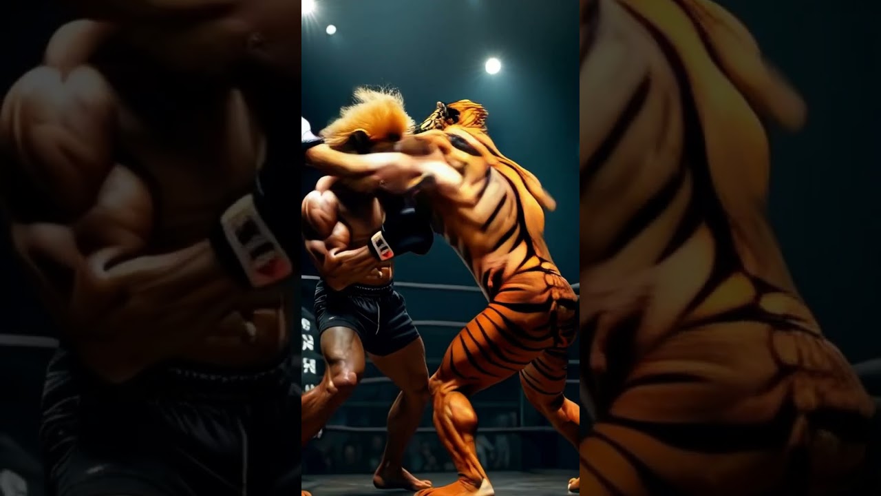 Tiger vs. Lion: Epic Boxing Match! 🐅🦁🥊 | Who Will Win? #tiger #lion #boxing #funnyvideo #ai #punch