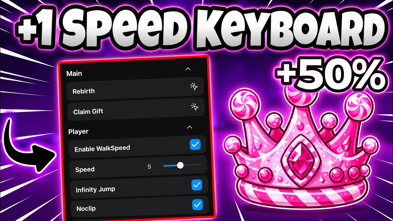 +1 SPEED KEYBOARD ESCAPE Script Pastebin 2026 AUTO FARM, FREE GAMEPASS, AUTO WIN & SPEED (NO KEY) 🏆