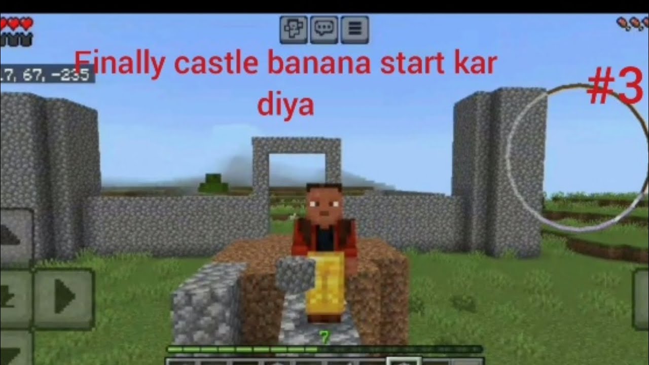 Finally castle banana start kar diya 🥳 day 3 in minecraft 