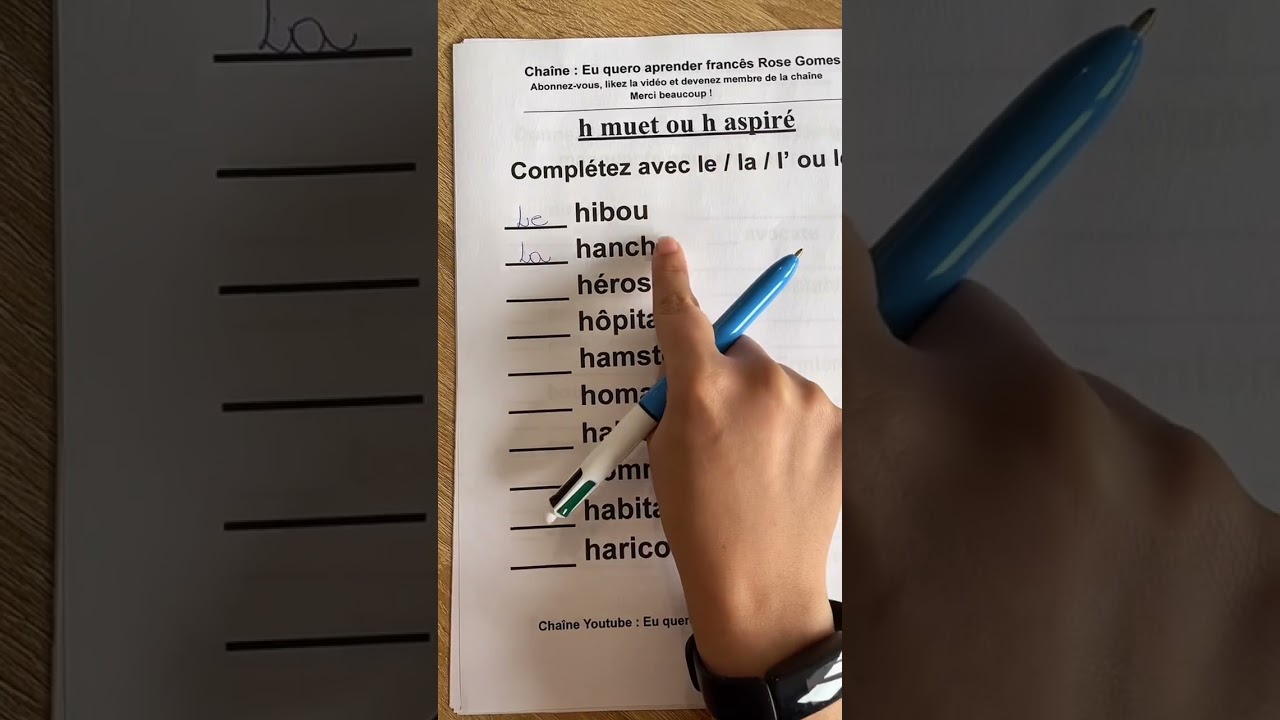 Exercices de français : h muet ou h aspiré
