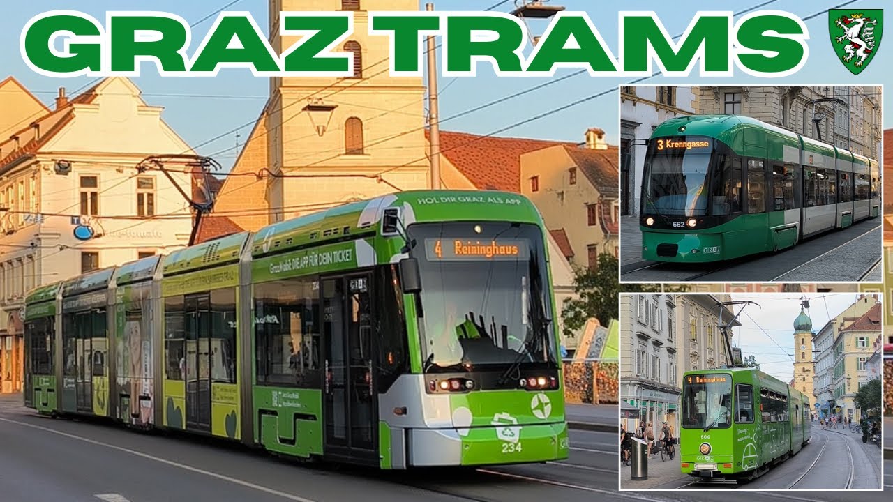 Beautiful TRAMS in GRAZ 🇦🇹 - 4K