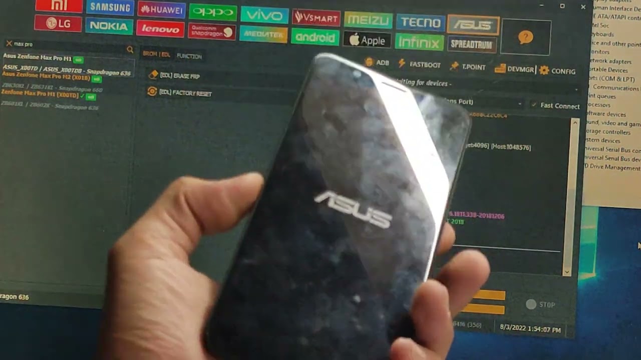 frp asus max pro m1 via unlocktool mode 9008