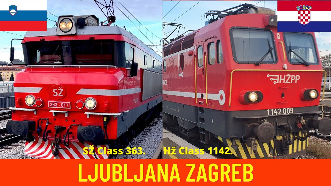 Cab Ride Ljubljana - Zagreb (Slovenian & Croatian Railways) - train drivers' view in 4K
